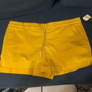 Yellow cargo shorts